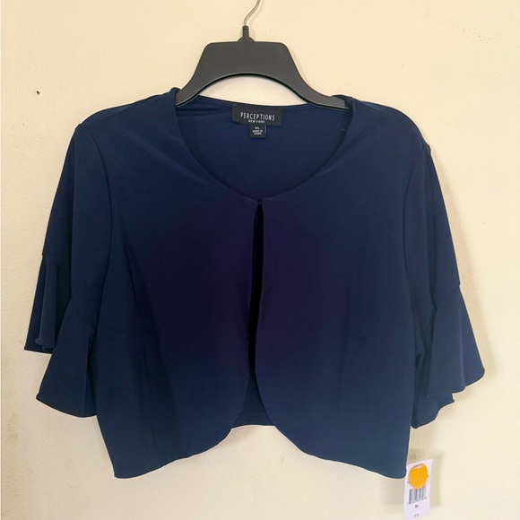 Perceptions Sweaters - Perceptions Deep Blue Open-Front Bolero, NWT , size XL